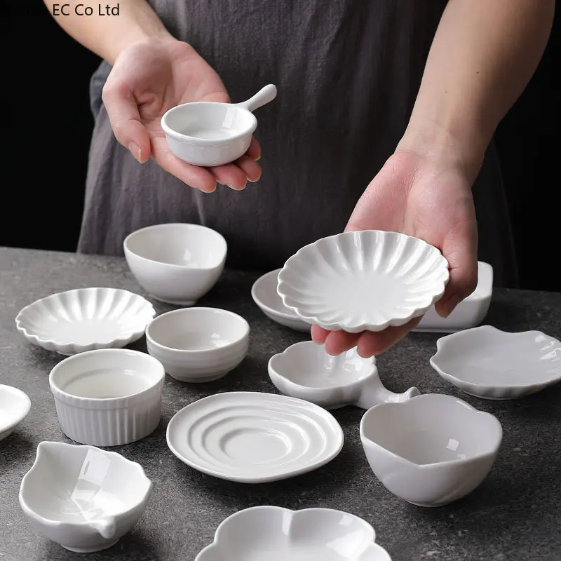 5/pcs ceramic dip dish set of 5 creative household vinegar dish cute seasoning small bowl Japanese kitchen soy sauce dishes