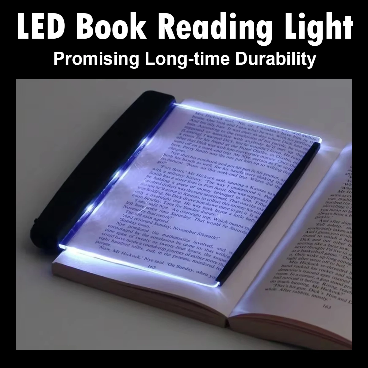 Flat Night Vision Reading Lamp Led Book Light Panel Battery Powered Lights Book Led Light Night For Reading Portable