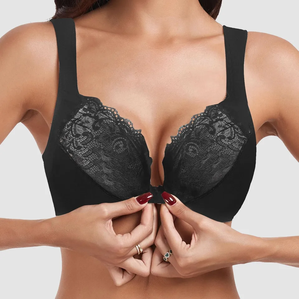 Womens Front Closure Bralette Underwire Supportive Bra