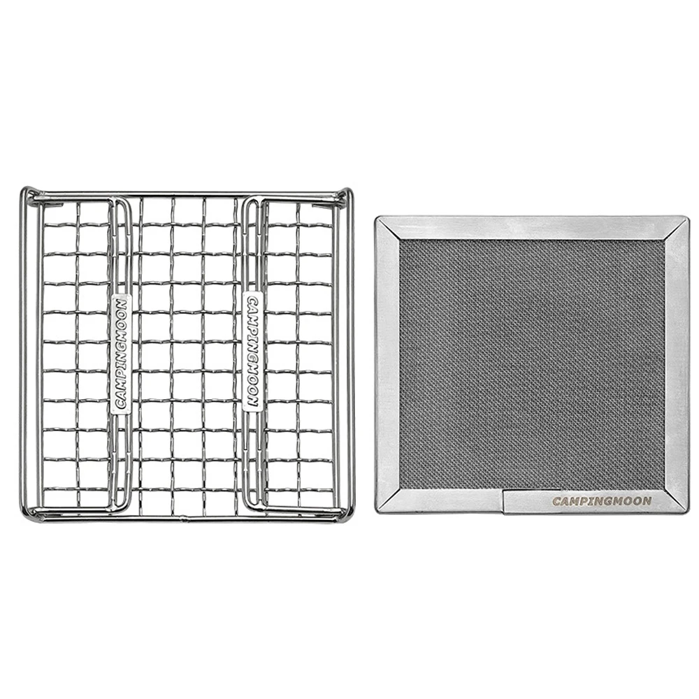 Grilling Basket CAMPINGMOON Camping Baking Net Foldable Furnace Grill Rack Portable StoveTop Grill Net Toast Baking Holder Heating Bracket
