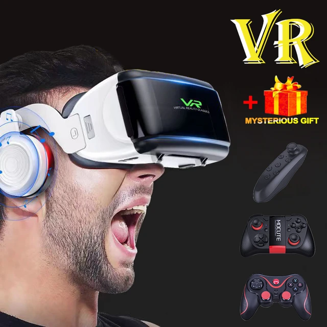VR Park gafas VR auriculares 3D gafas de realidad Virtual VR auriculares  para IOS Android PC con mango inalámbrico protección ocular - AliExpress