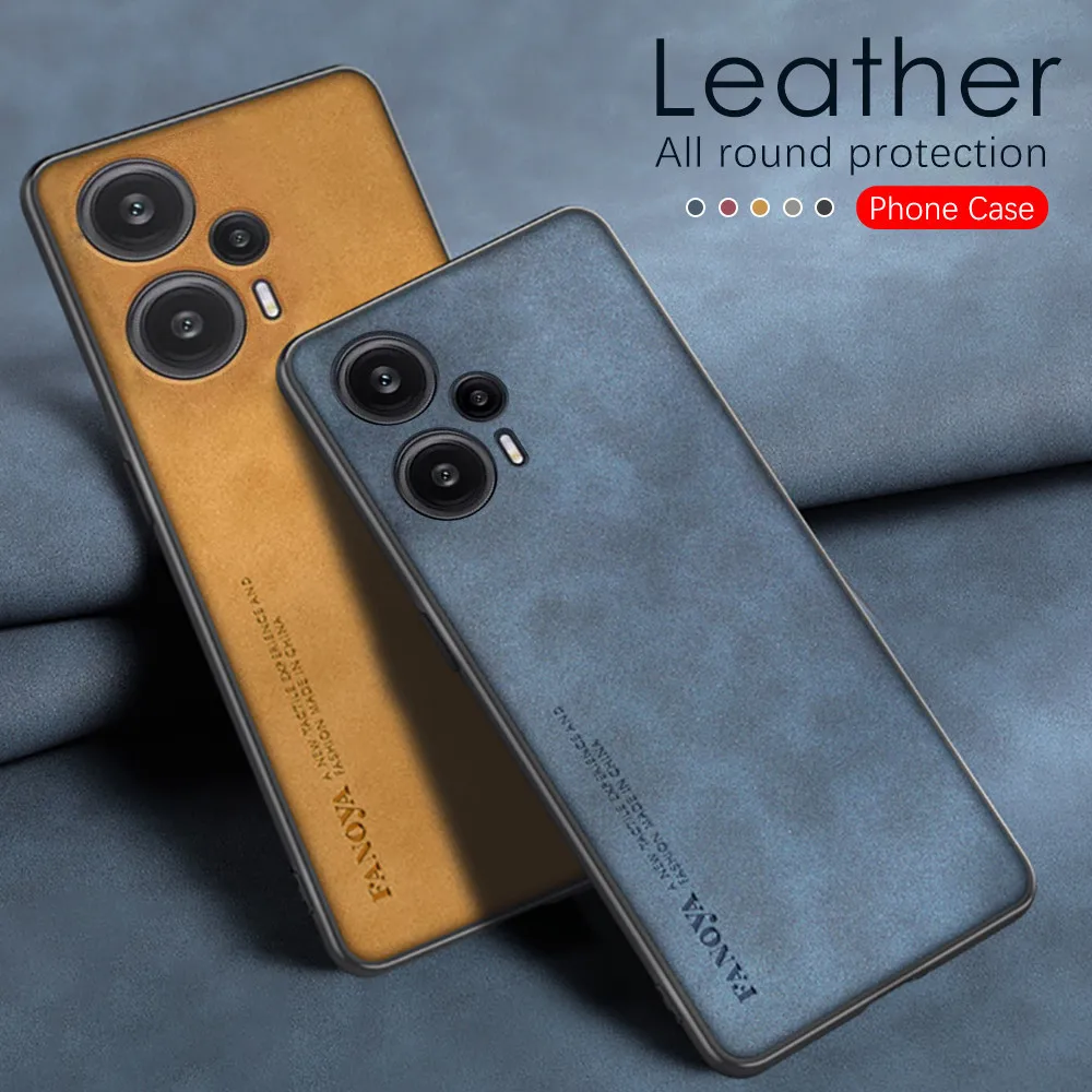 Dla Xiaomi Redmi Note 12 Turbo 5G etui ze skóry owczej matowy Coque Capas Redmy Note12 12 Turbo odporny na wstrząsy miękka ramka wąska okładka_voghion.com
