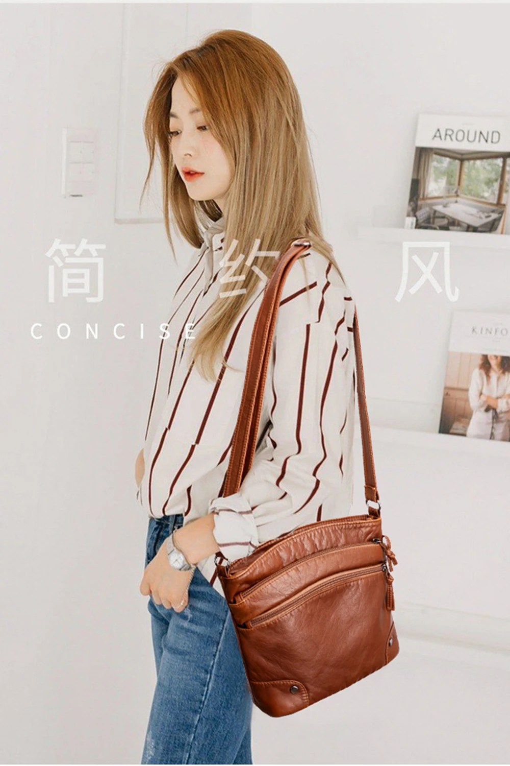 SMOOZA Luxury Designer Women's Bags 2022 High Quality Crossbody Bag Soft PU Leather Shoulder Bag Fashion Female Bags Handbags