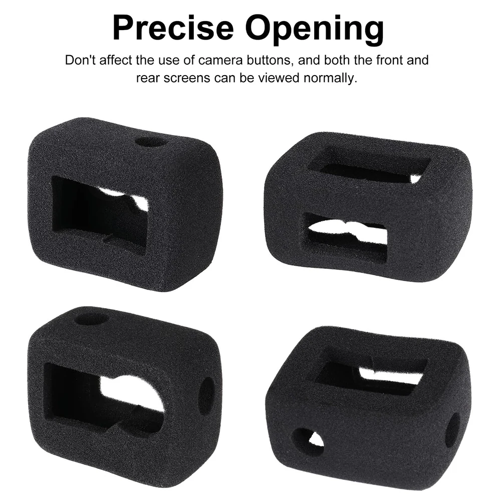 For DJI Osmo Action 5 Pro 4 3 Wind Noise Reduction Sponge Foam Windslayer Cover Housing Windproof Windshield Recording Case 4