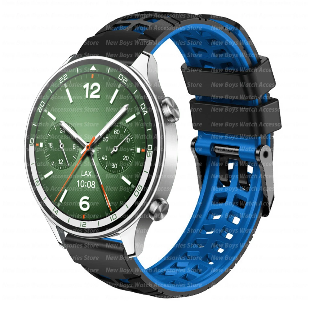 Premium Soft Silicone Sports Watch Strap - Versatile 22mm Replacement Band