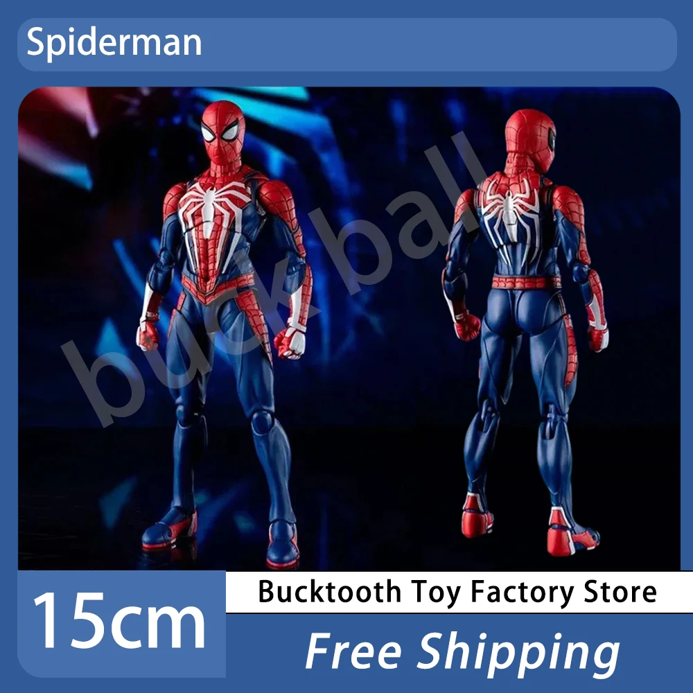 

Avengers SHF PS4 Spiderman Anime Figure Model Spider Man 15CM Action Figures Upgrade Suit PS4 Game Edition Doll Collectable Toy