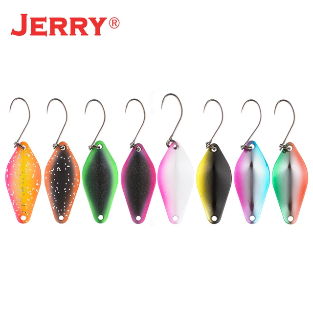 Jerry 8pcs 2.5g Area Trout Spoon Kit Spinners Baubles Glitters UV