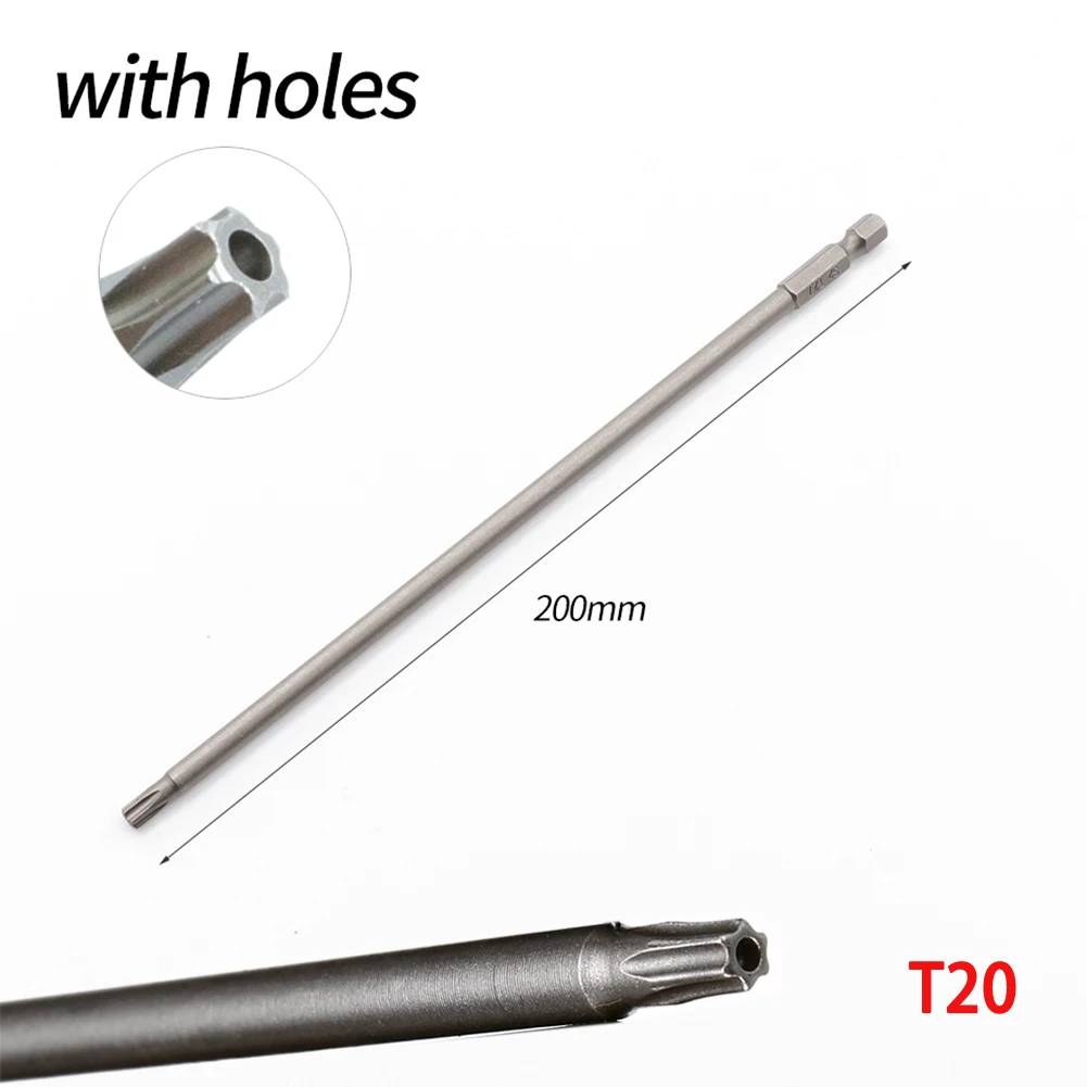 1PC 200mm 7,78In Hohl Torx-schraubendreher Bit Hex Schaft T8/10/15/20/25/27/30/40 Werkzeug Für Exakte Schraube Unscrew Schraubendreher Bits – Detail 20