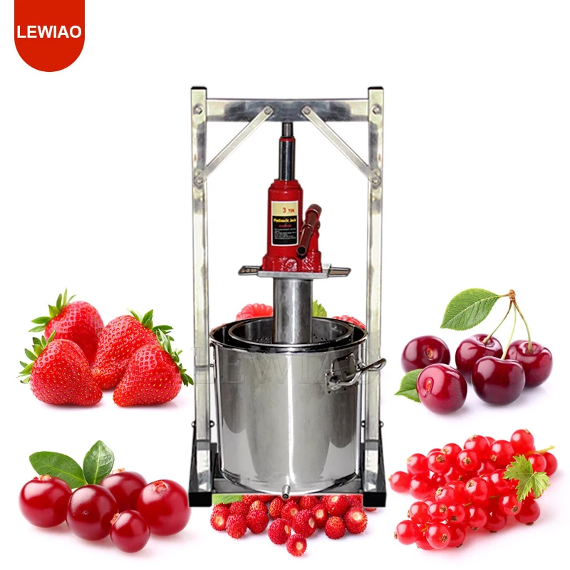 

22L Household Manual Hydraulic Fruit Squeezer Stainless Steel Small Honey Grape Blueberry Mulberry Presser Juicer