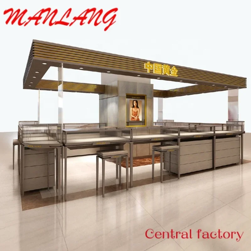 

Custom Boutique Simple Multifunctional High End Luxury Jewelry Cabinet Glass Display Showcase