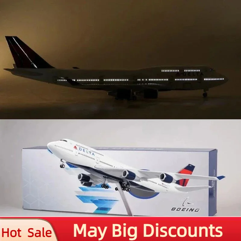 

Airplane Model Toys Diecast Resin Delta Boeing 747 Airplane Aircraft Airlines Airways Air Bus with Lights Home Decor Toys Gift