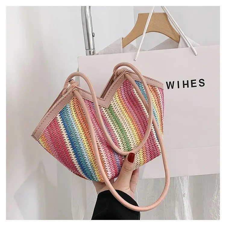 

JIAERDI Соломенная пляжная сумка для женщин 2023 летняя винтажная Повседневная плетеная Сумка для отпуска Женская эстетичная сумка через плечо в стиле Харадзюку Y2k