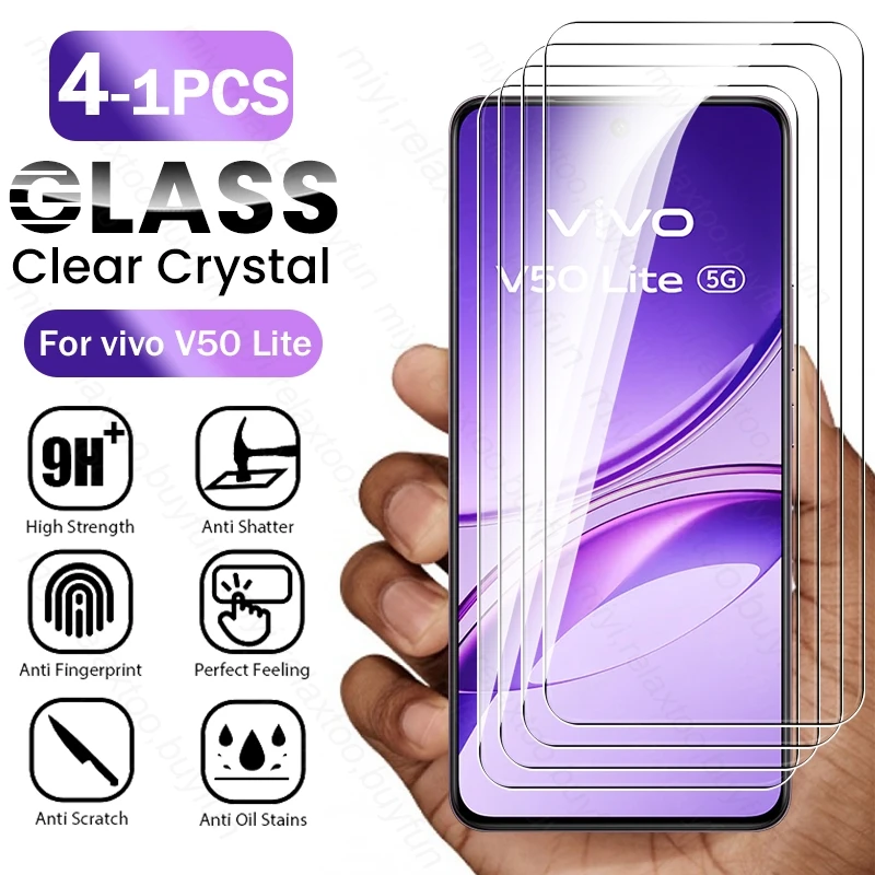 Crystal Clear Tempered Glass Screen Protector - Explosion-Proof Film, 4-Pack