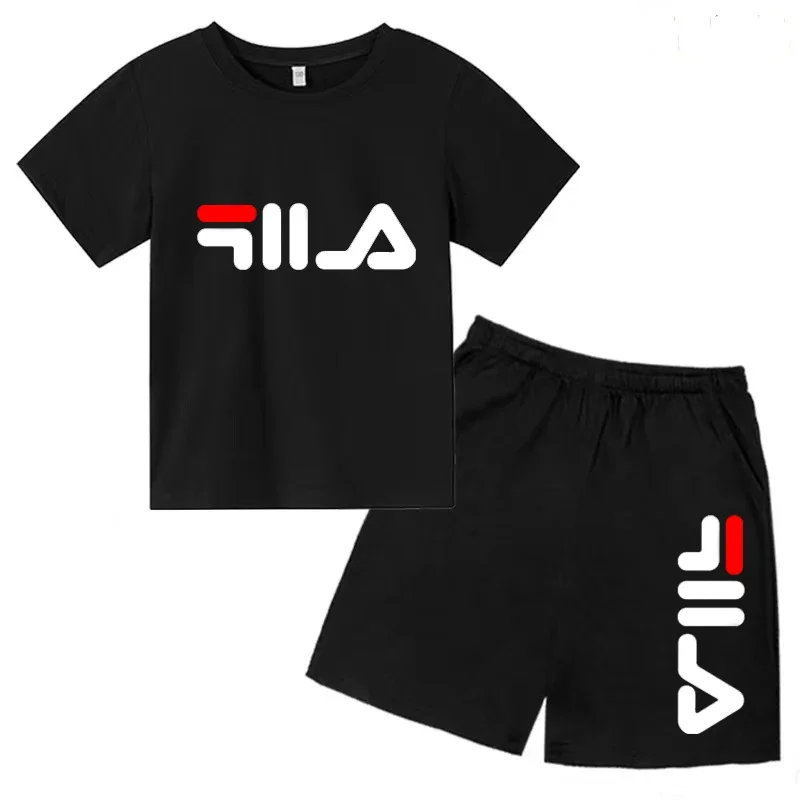 

Kids Summer T-shirt for Boys/Girls Birthday Gift 3-13Y Top+Shorts Casual Fashion Brand Letter Beautiful Girl Sunshine Sports Set