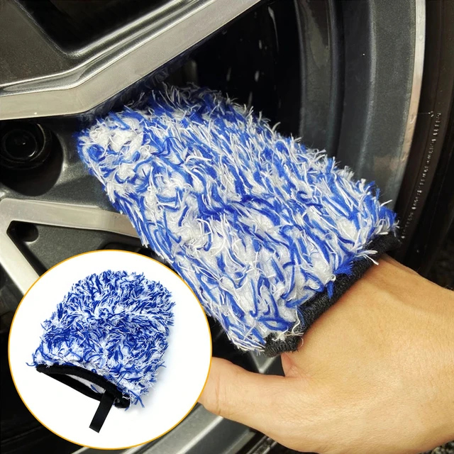 Gant de lavage - Gant de voiture en microfibre en peluche Gant de lavage de  voiture Gant en microfibre en peluche Gant de jante de voiture pour le