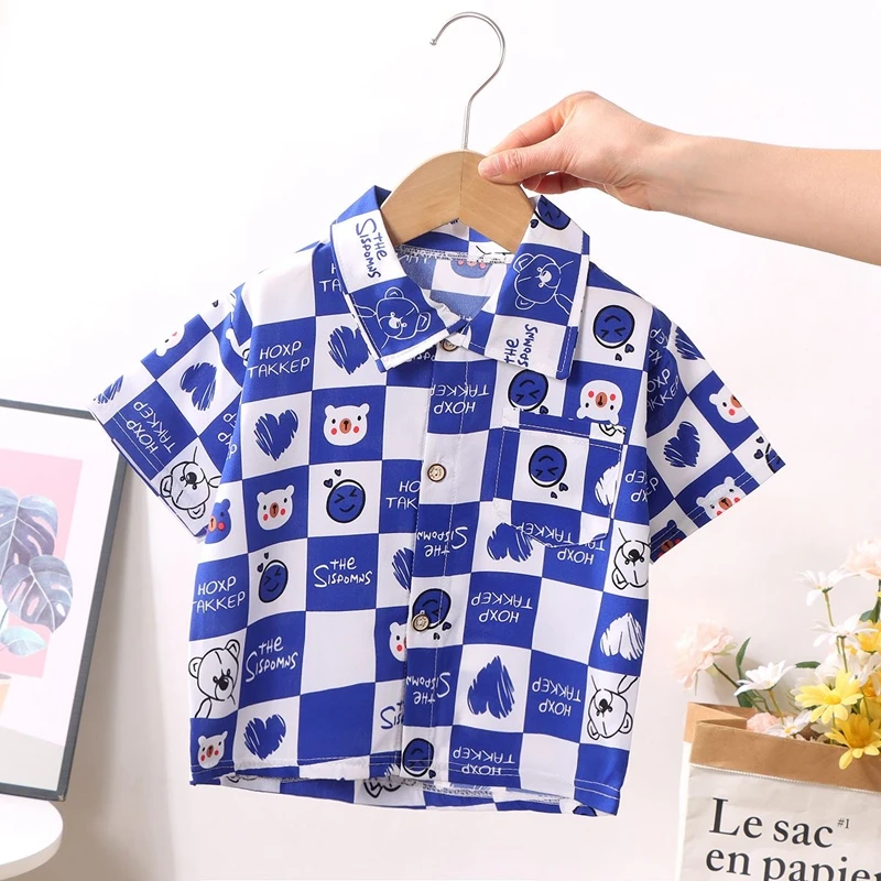 Fashion Summer Clothes Short Sleeve Tees Kids Cartoon Animal Baby Boys Girls Blouses Children Tops Shirts Toddler Tshirt 2-12Y
