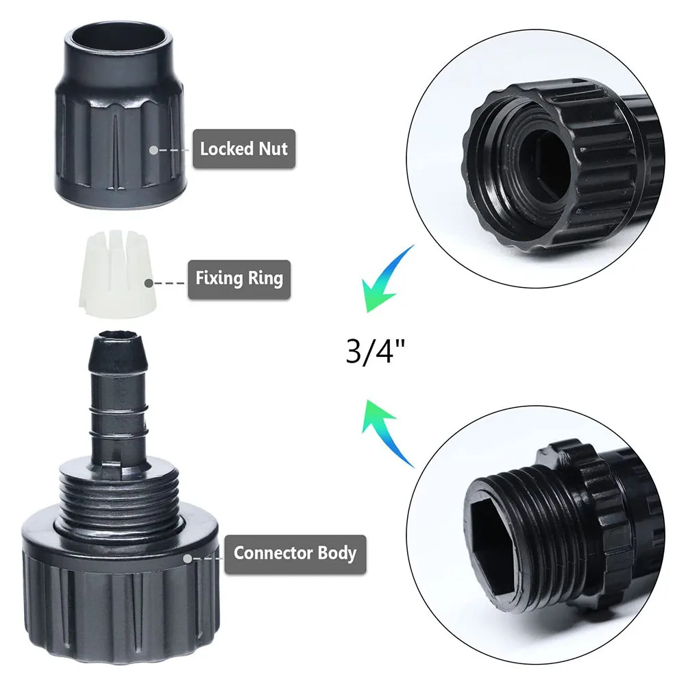 

Plastic Garden Water Hose Quick Connector Micro Irrigation Adapter Connector Drip Irrigation "Garden Supplies "