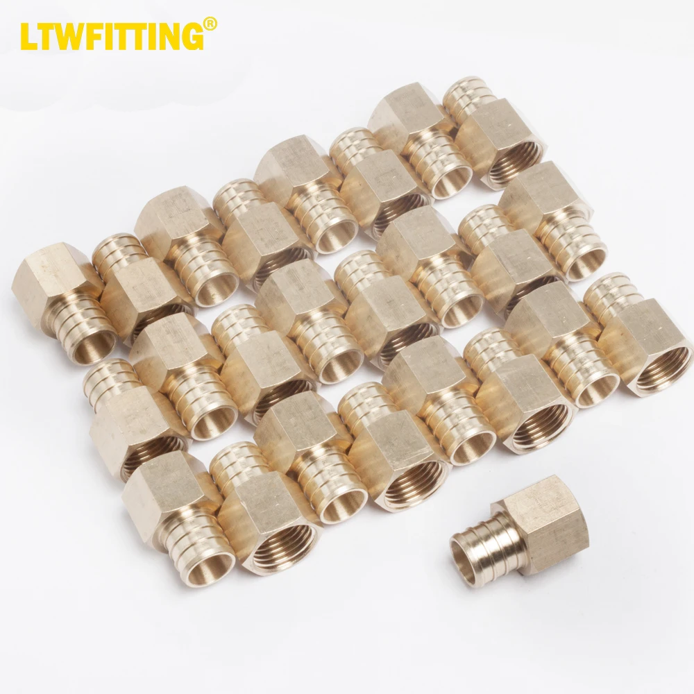 

LTWFITTING Lead Free Brass 3/4-Inch PEX x 1/2-Inch Female NPT Adapter, Brass Crimp PEX Fitting (Pack of 25)