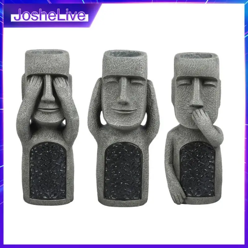 

Садовый Пасхальный остров, статуя, горшок, уникальный горшок для горшков, креативные садовые полимерные скульптуры, горшок с дренажным отверстием