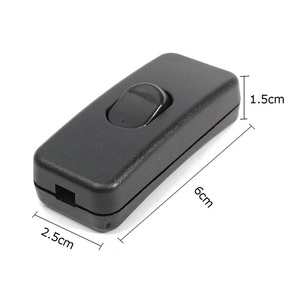 Black Inline ON/OFF Table Lamp Desk Light Cord Cable Switches 5Pcs/lot light switch