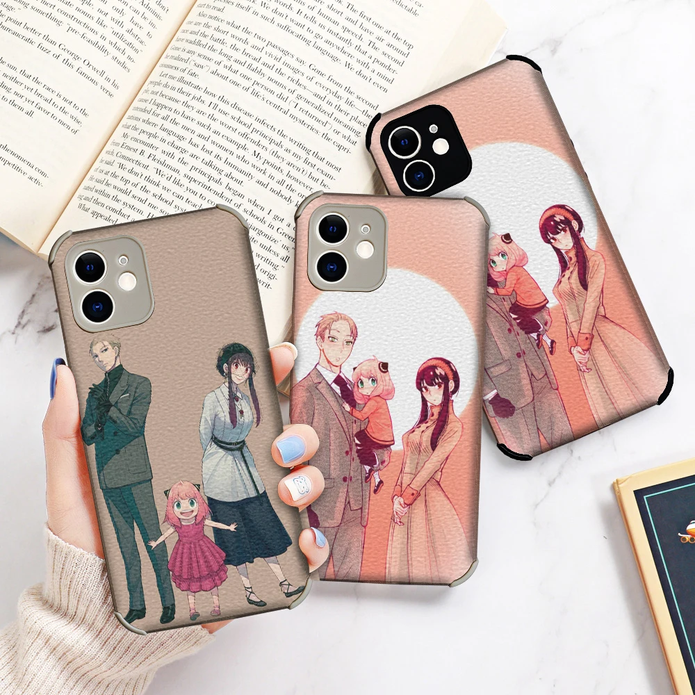 Per Iphone 13 Custodia In Pelle Di Agnello Di Lusso Per Iphone 13 12 11 Pro Max Mini 7 8Plus Se2020 X Xs Xr Japan Anime Spy Family White Cover