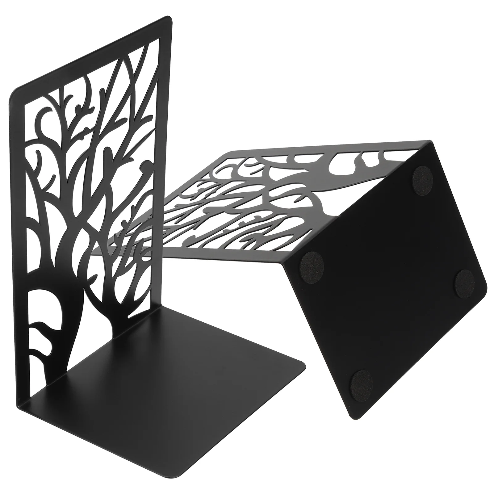 

Black Metal Bookends Reading Holders File Stands Creative for Shelves Table Top Bookshelf