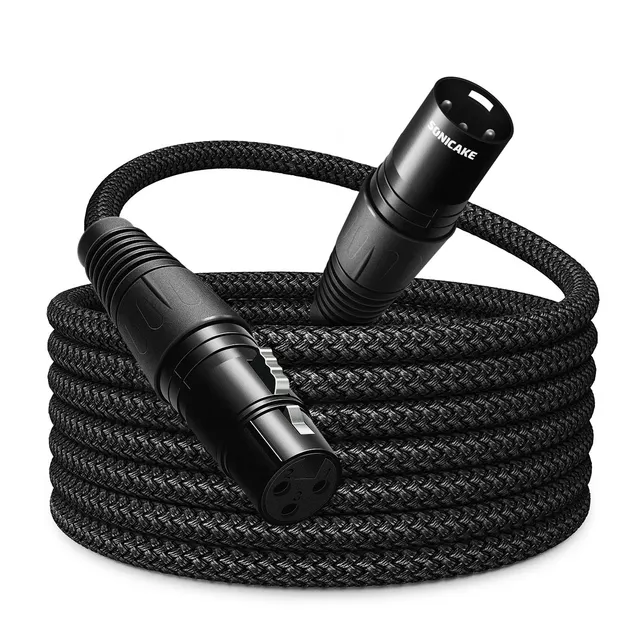 Cavo Prolunga Per Microfono Cavo Prolunga XLR 3 Pin Maschio-femmina 3 Piedi Per Microfono - Schermato, Nero, Audio Professionale Microfono IPhone XR - Foto 13