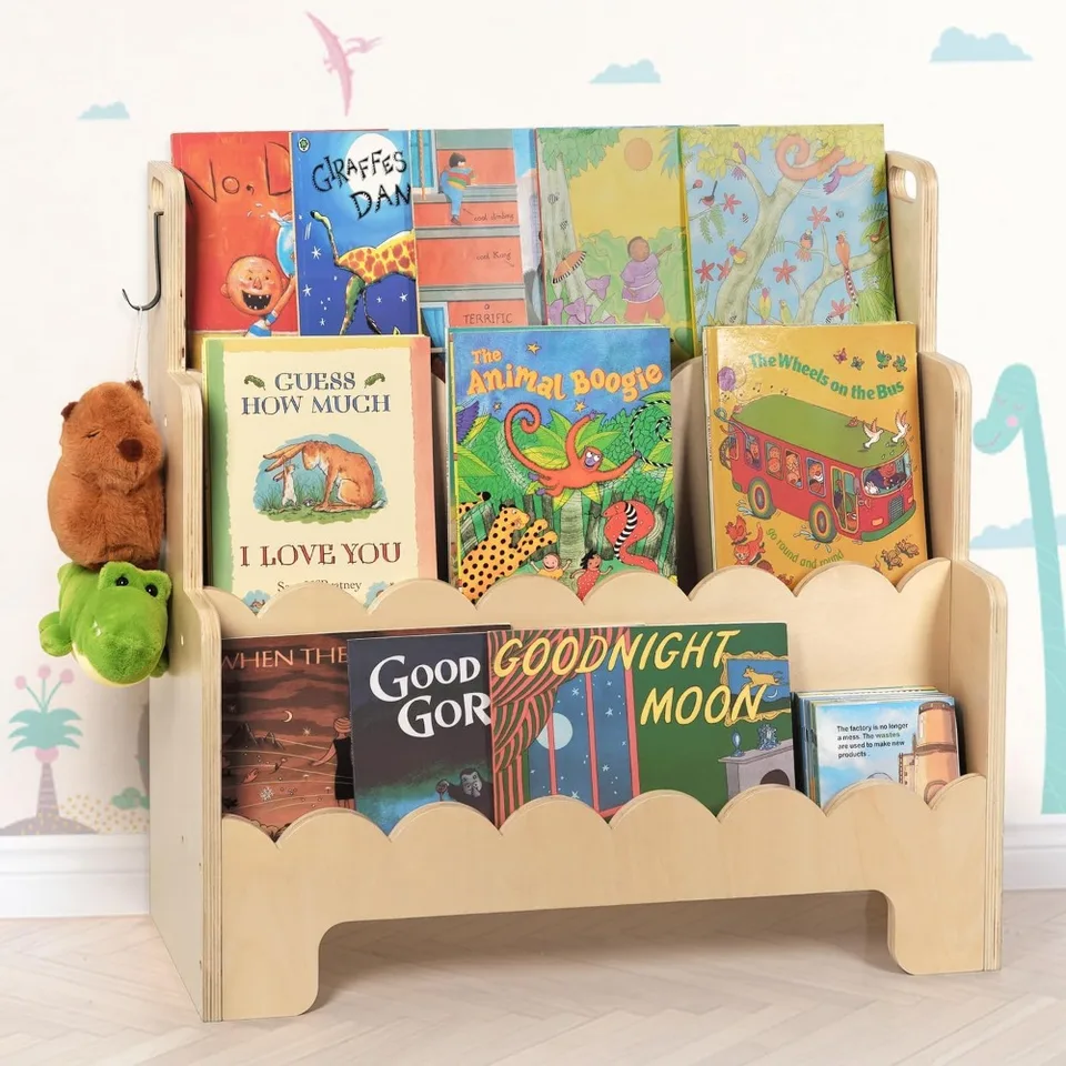 Children's Wooden Three Tier Front Facing Bookshelf