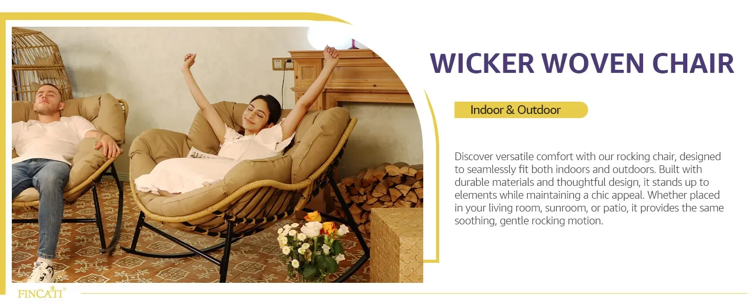 Indoor 2 PCS Egg Chair Brown