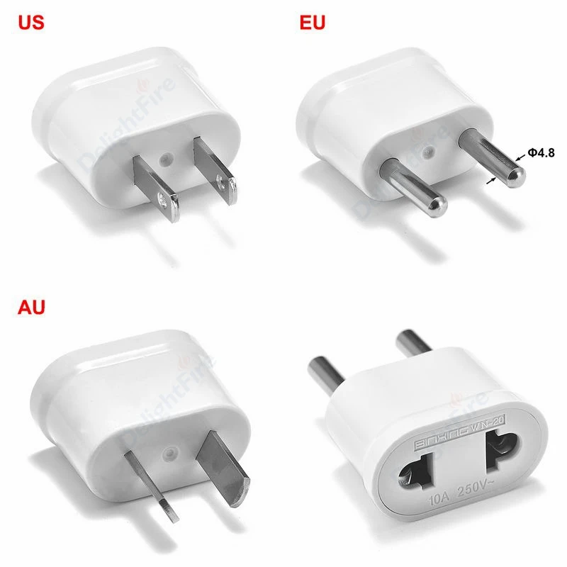 1pcs Eu Plug Power Adapter Japan Us To Eu Kr 250v 10a 4.8mm Travel