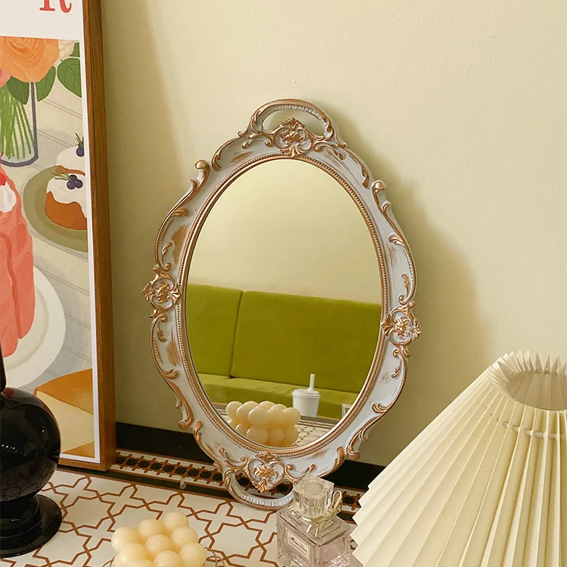 

Зеркало для макияжа рук, карманное стеклянное домашнее зеркало для спальни, в эстетике, декоративное мебельное украшение