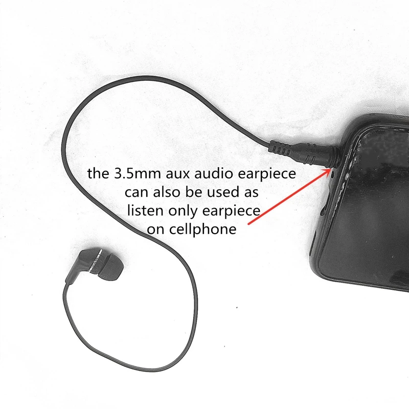 RISENKE-Earpiece Headset to 3.5 Audio, Radio for Hytera PD600,PD602,PD662,PD680,PD685, PD602i, HP608, HP682, X1E, X1P, Separabl