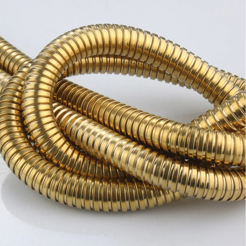Gold Stainless Steel Flexible Shower Hose Long Bathroom Shower Water Hose Extension Plumbing Pipe Pulling Tube plumbing hose shower hose extender water pipe shower hose plumbing supply hose
