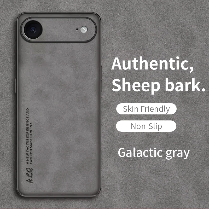 Luxury Sheepskin Leather Shockproof Bumper Case - Protective Matte Shell