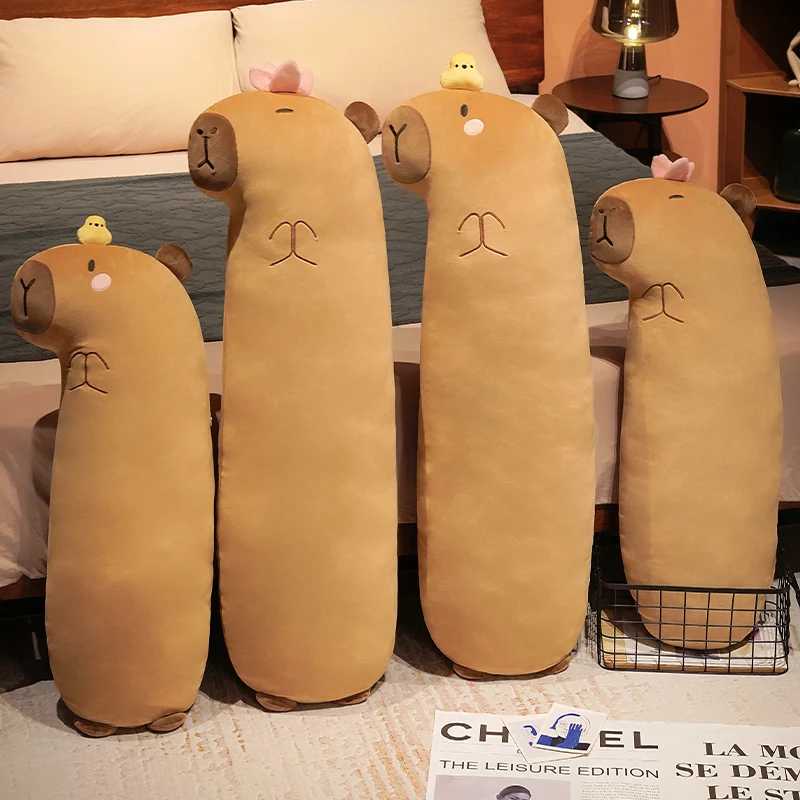 Kawaii Capybara Long Animal Roll Pillow (110cm) - Jumbo Edition