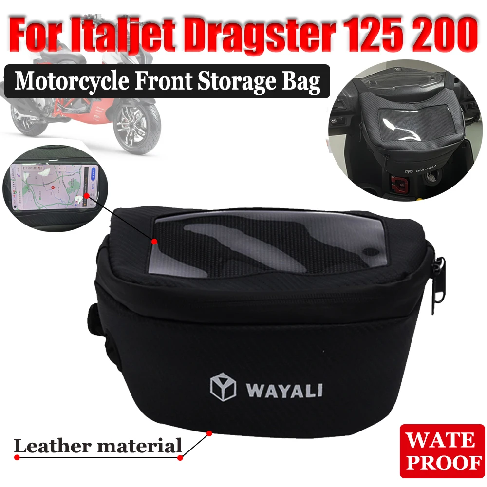 Per Italjet Dragster 200 125 250 400 Accessori Moto Borse Portautensili Anteriori Custodia In Pelle Custodia Touch Screen Marsupio