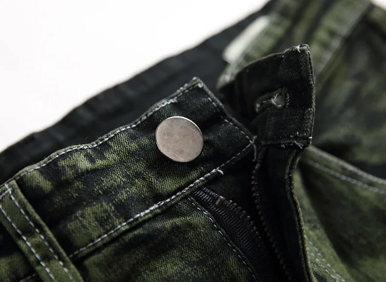 Jeans Denim Men New Green Stretch Plus Size Casual Straight Fashion Brand Classic High Quality Pants 4