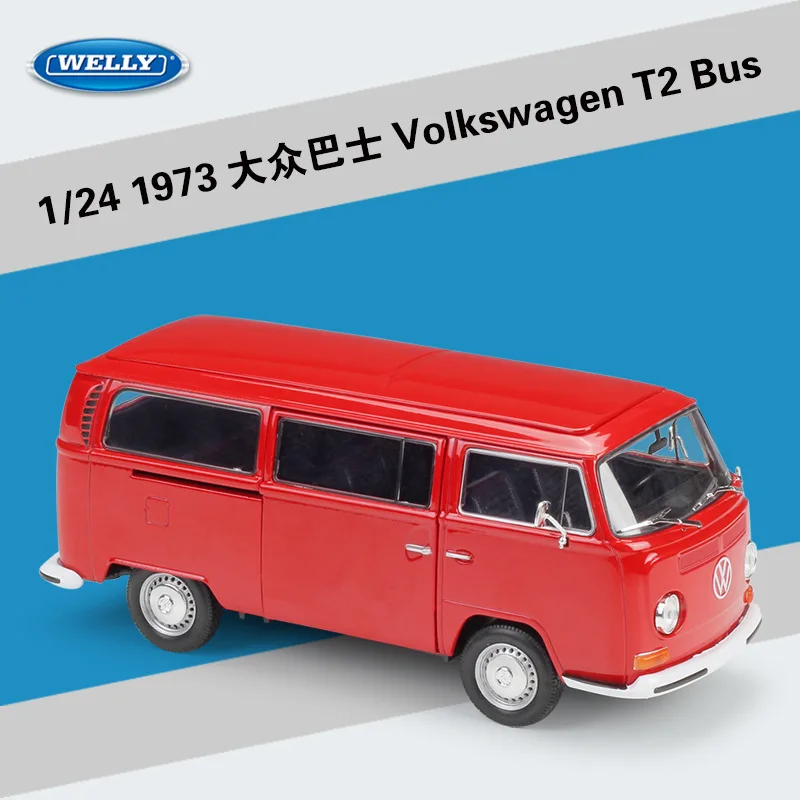 1/24 Scale Red 1972 Volkswagen Bus T-2 Diecast Model