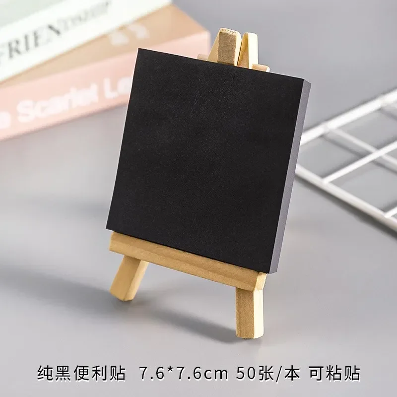 50 Sheets Black Sticky Notes Tearable Message Note Paper N Times Sticker Easy Post Notes Black for Office School Stationery 6
