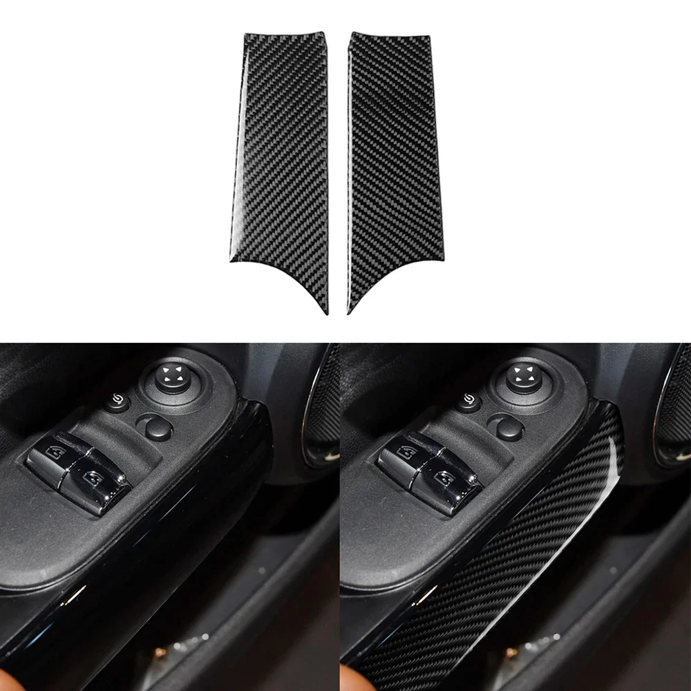 

For Mini Cooper Accessories F56 JCW Carbon Fiber Interior Door Handle Pull Protective Cover Trim Sticker Accessoire Voiture