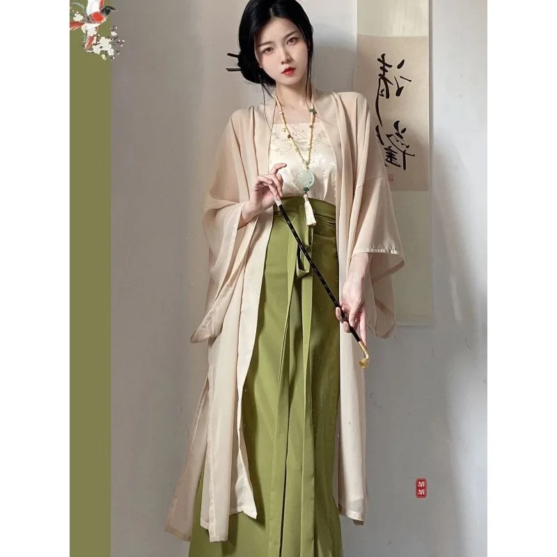 

Chinese Dress Traditional Hanfu Suit Female Song Xuan Dress Chinoiserie Temple Improved Daily Spring and Summer Hanfu Set