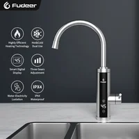 Fudeer robinet de chauffe-eau électrique de cuisine 3400W 220V robinet de chauffage insant Geyser de chauffage d'eau sans réservoir avec affichage numérique 3