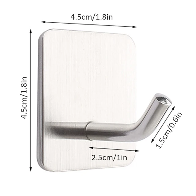 4Db Ragasztóhorog 304 Rozsdamentes Acél Fali Törülköző Hook Heavy Horce Coat Kötélhorog Vízálló Fürdőszoba Horog Nincs Fúrási Kalap - Image 5