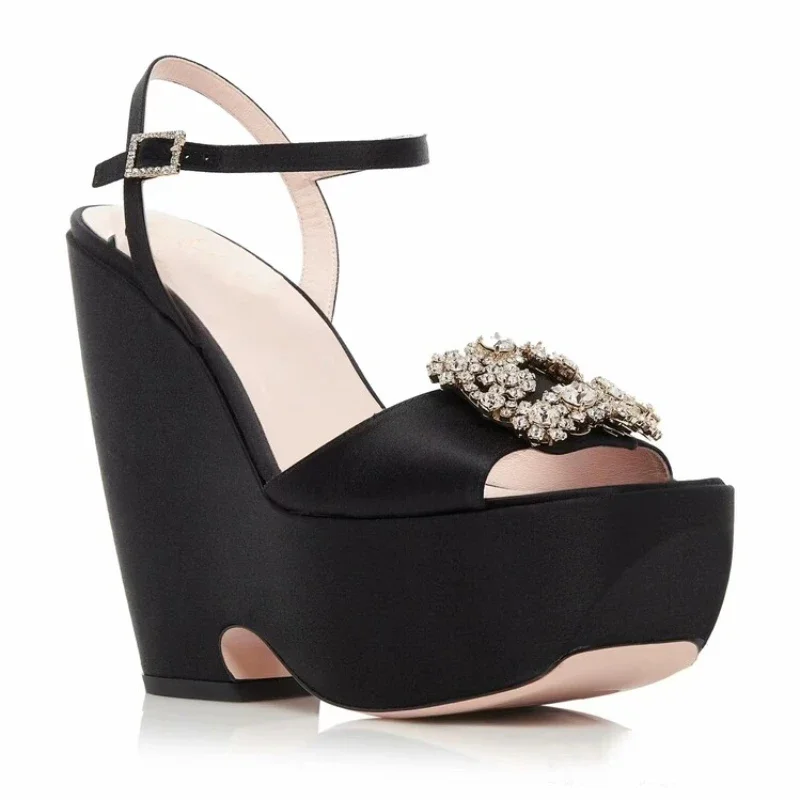 

Женские летние сандалии в европейском и американском стиле на очень высоком каблуке и толстой подошве, модные сандалии с открытым носком