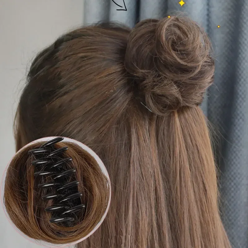 Synthetisches Haar Brötchen Haar Kralle Clip für Frauen Mädchen Ball Maker Kopf Brötchen Perücken gerade Clip Party Kopf bedeckung Styling DIY Zubehör