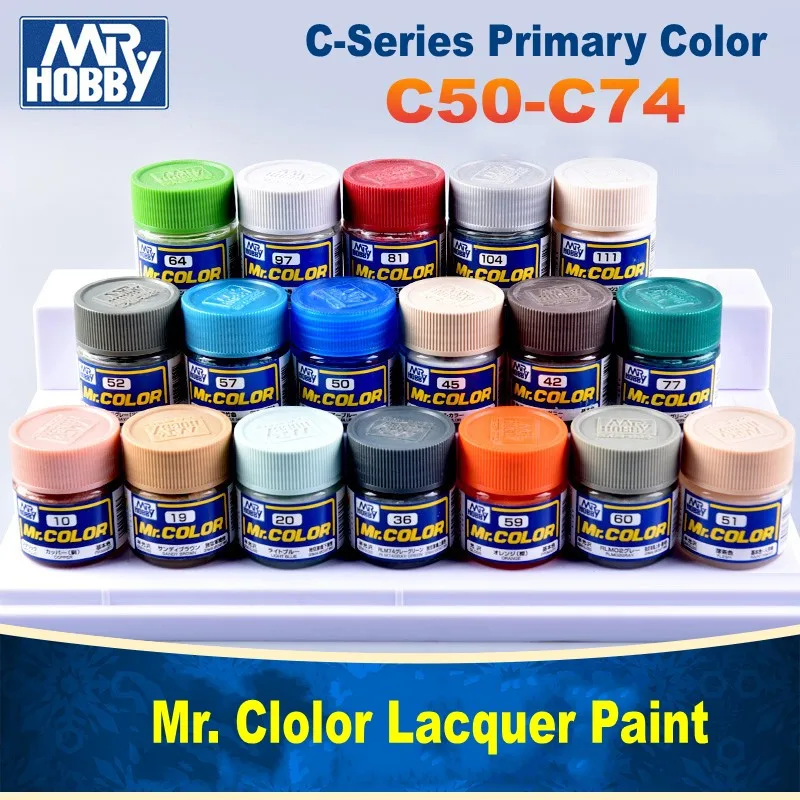 Mr.Hobby 10ml C50 C74 Lacquer Oil Paint Primary Series Gloss Metallic