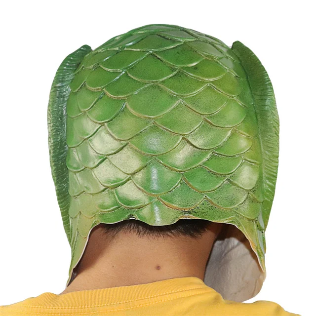 Adult Funny Ugly Green Fish Mask Latex Cosplay Party Halloween Alien Headwear Party Horror Spoof Supplies - Image 5