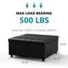 35.5 Inch Square Leather Storage Ottoman, Large Ottoman Coffee Table, Lift Top Tufted Ottomans Toy Box Footrest for Living Room 6