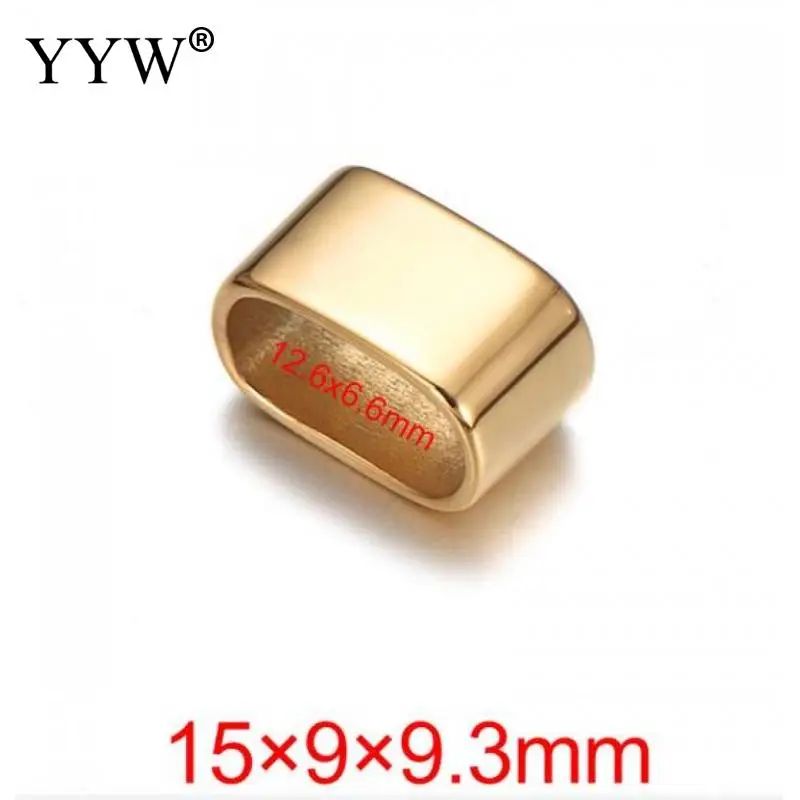 10pc Stainless Steel Plating Spacer Beads Mirror Polish Black Large Hole Bead Slider For Diy Bracelet Jewelry Making Accessories