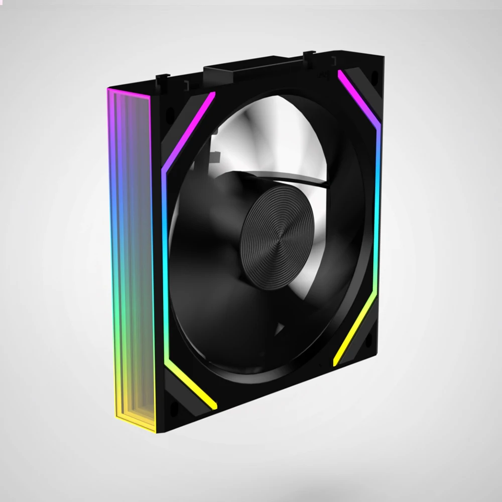 정글 레오파드 케이스 선풍기 V2RS 매직 블록 프리 스플라이싱 120mm PC 컴퓨터 12V 섀시 선풍기 리안 3 핀 5V ARGB 디바인 라이트 리